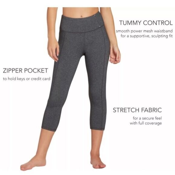 NWT Calia By Carrie Underwood Mid Rise Capri XS Gray - Picture 5 of 12